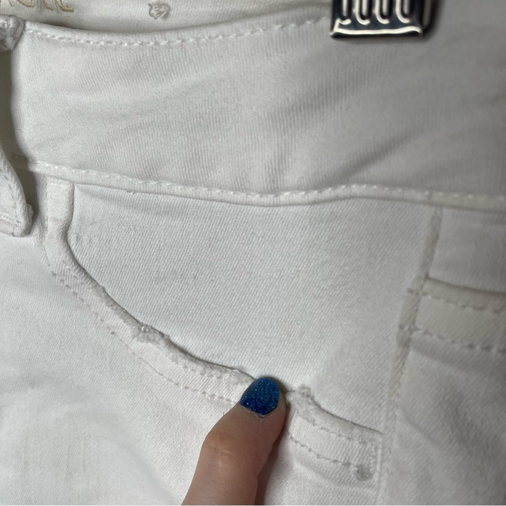 American Eagle outfitters white ripped super high-rise jagging size 4 - Picture 6 of 16